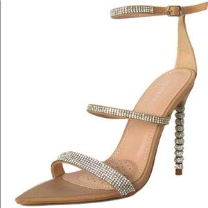 Nude Bedazzled Pointed Toe Sandals